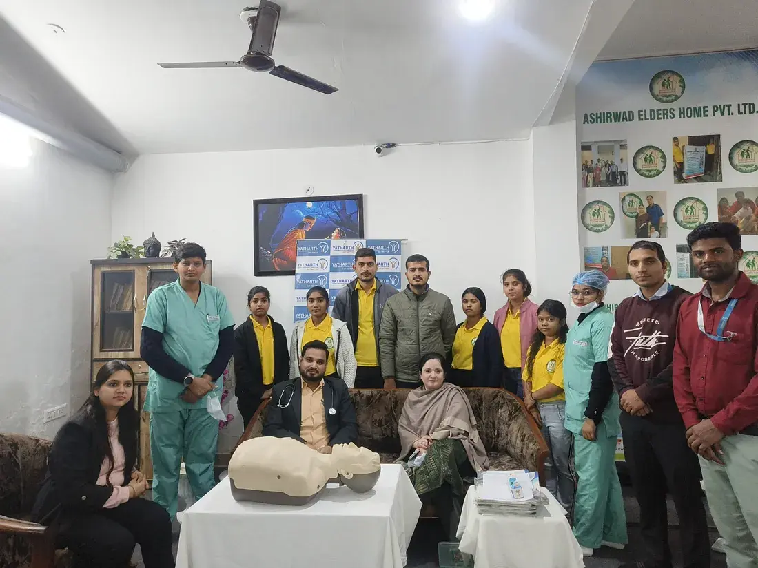 Residents undergoing health check-ups at Ashirwad Elders Home